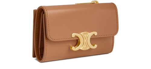 CELINE Compact wallet Triomphe in shiny calfskin