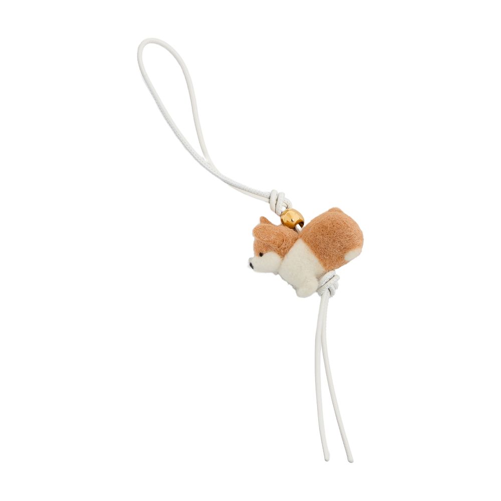 Corgi felt and calf leather bag jewel thumbnail 5