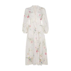 Lucky lace plunge midi dress - ZIMMERMANN
