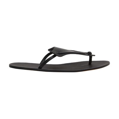 The Row Helena Flip Flop Sandals In Leather In Black