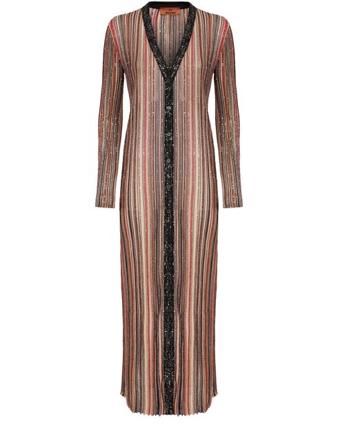 Women s Vertical striped knit long cardigan with sequins MISSONI 24S