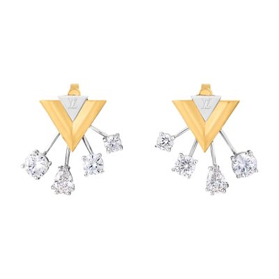Louis Vuitton V For Vuitton Earrings In Gold