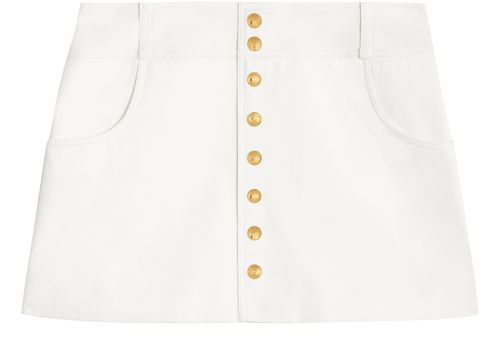 CELINE Trapeze mini skirt in cotton twill
