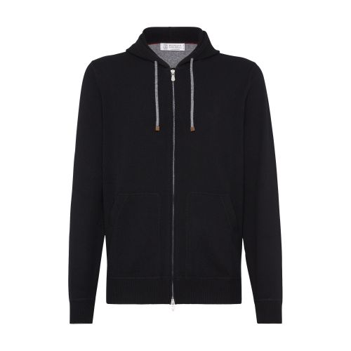 Shop Brunello Cucinelli Sweatshirt Style Cardigan In Noir