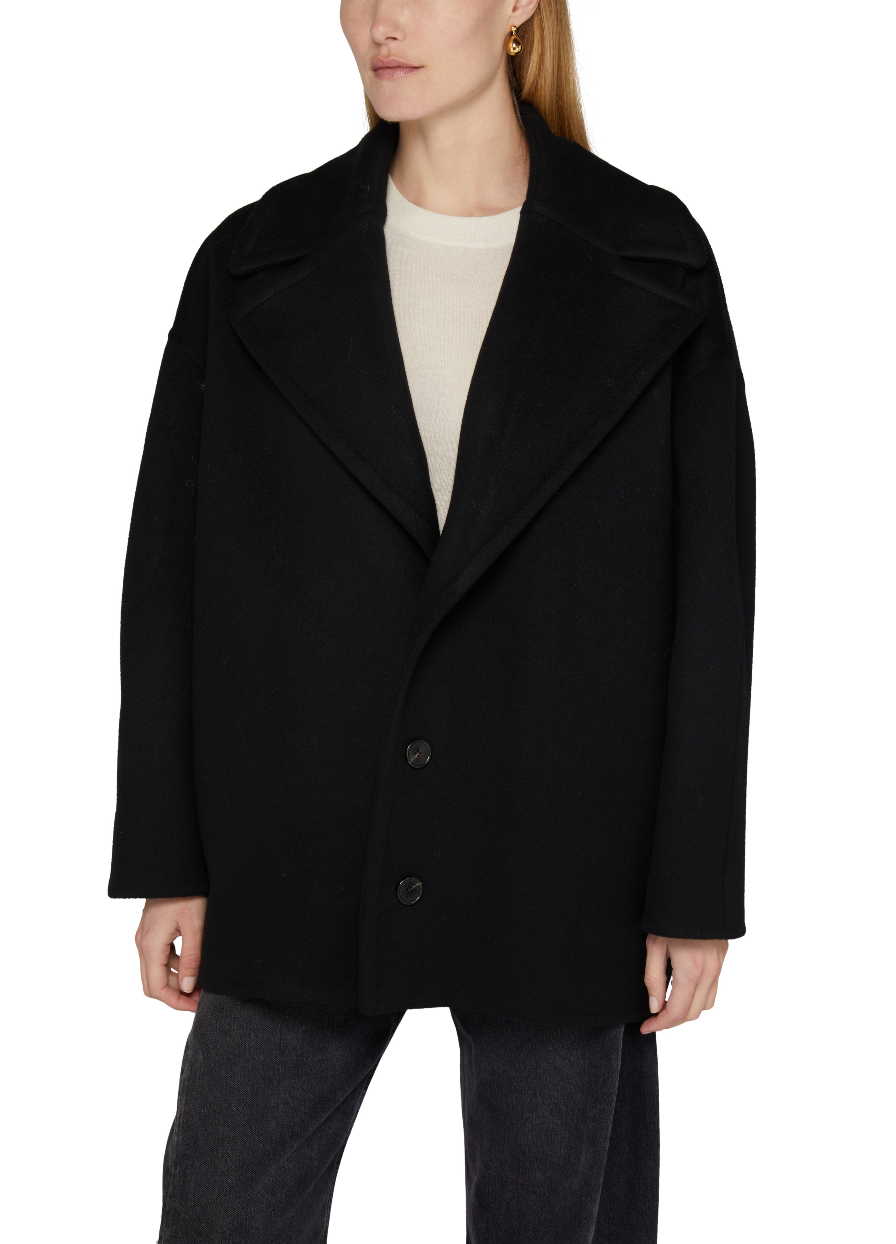 Woolen cropped coat thumbnail 4