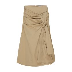 Women's Compact cotton skirt with knot detail | BOTTEGA