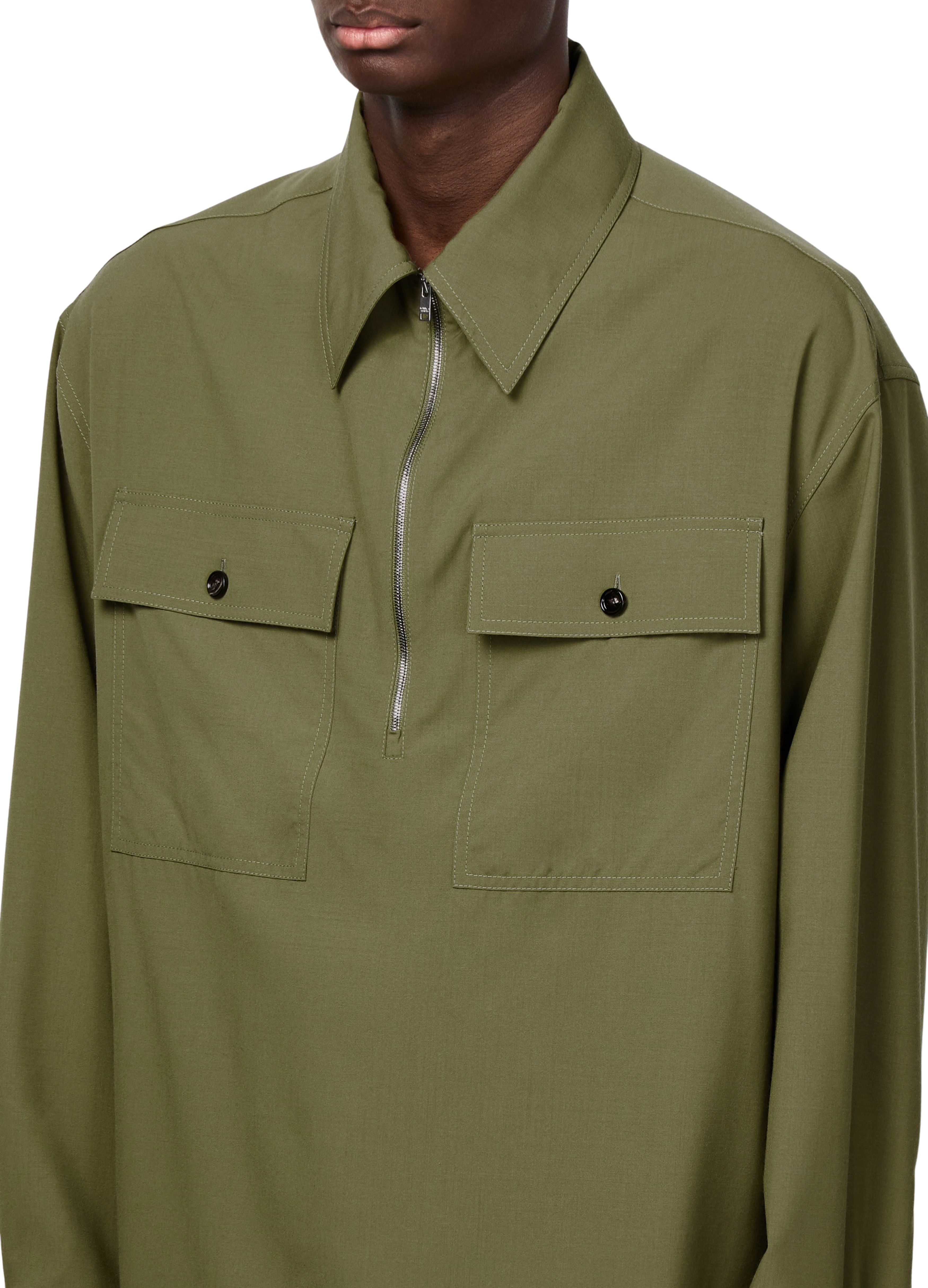 Lightweight cotton serge overshirt thumbnail 4