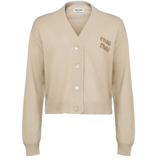 MIU MIU Knitted cashmere and silk cardigan