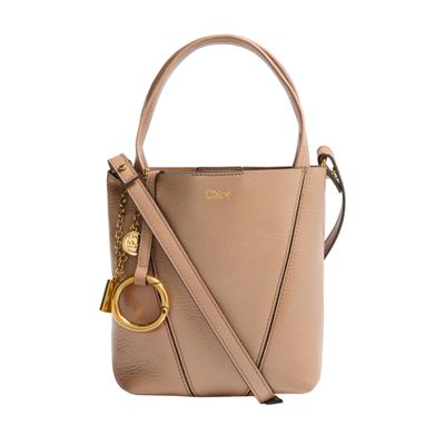 Chloé Spin Grained Leather Tote Bag In Pink