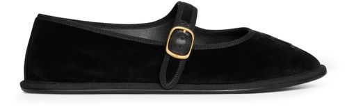 CELINE Eve Triomphe mary-jane ballerinas in velvet