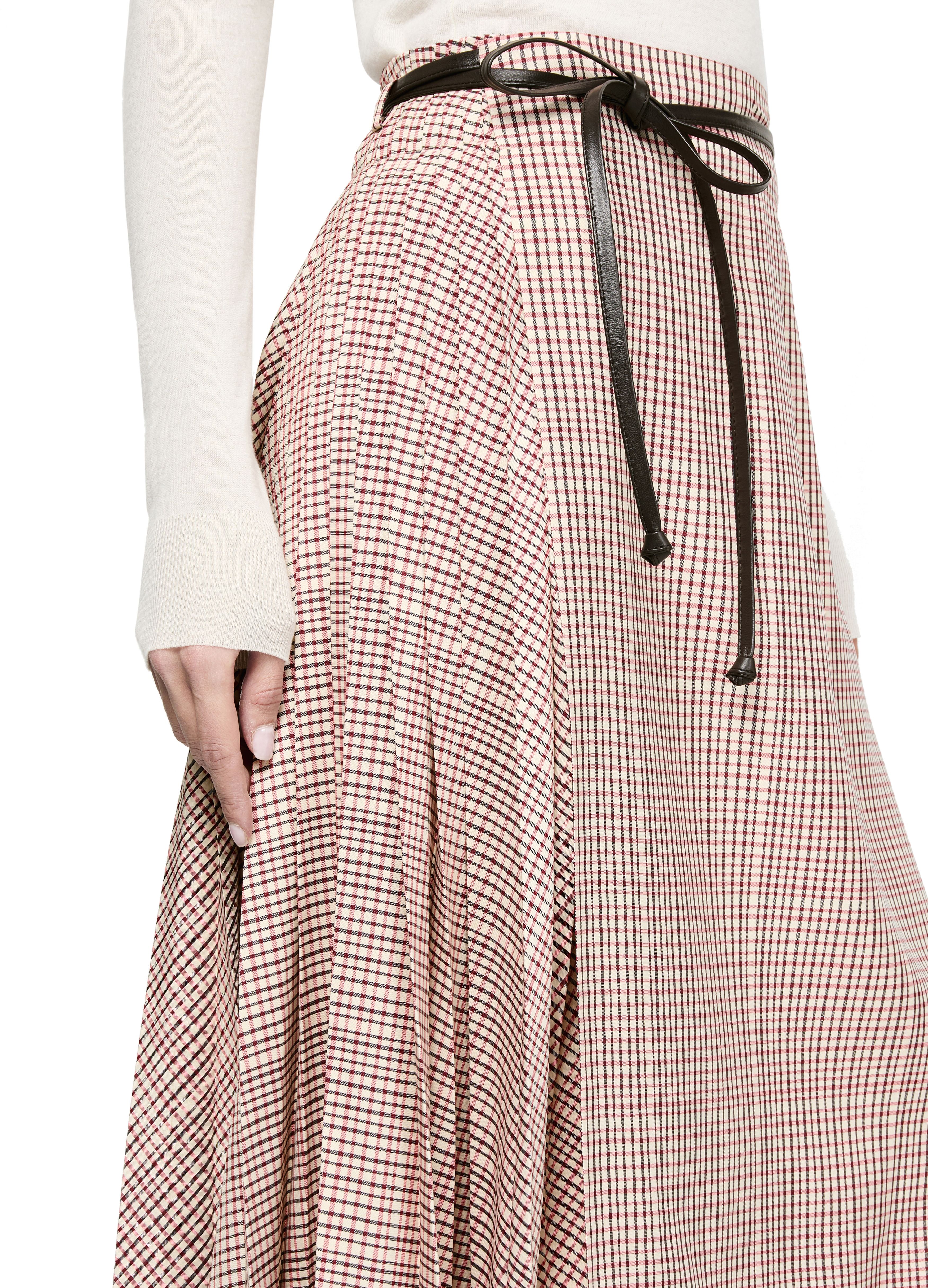 Chequered cotton skirt thumbnail 4