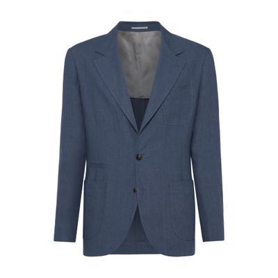 Brunello Cucinelli Patch-pocket Blazer In Blue