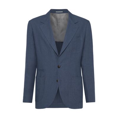 Shop Brunello Cucinelli Deconstructed Blazer In Blue