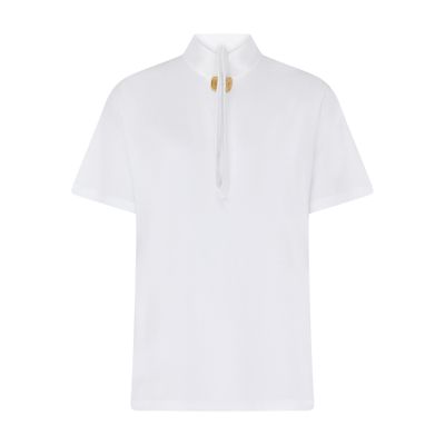 Givenchy T-shirt In Cotton With Buttoned Collar In White
