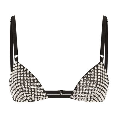 Dolce & Gabbana Rhinestoned Bra In Multicolor