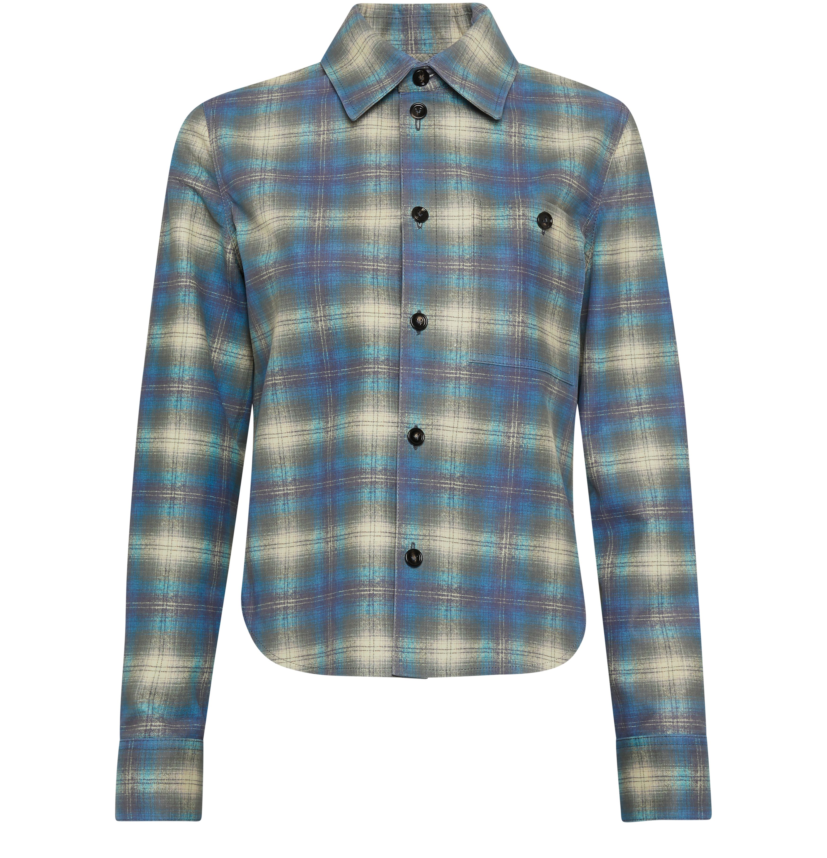 Flannel printed leather shirt