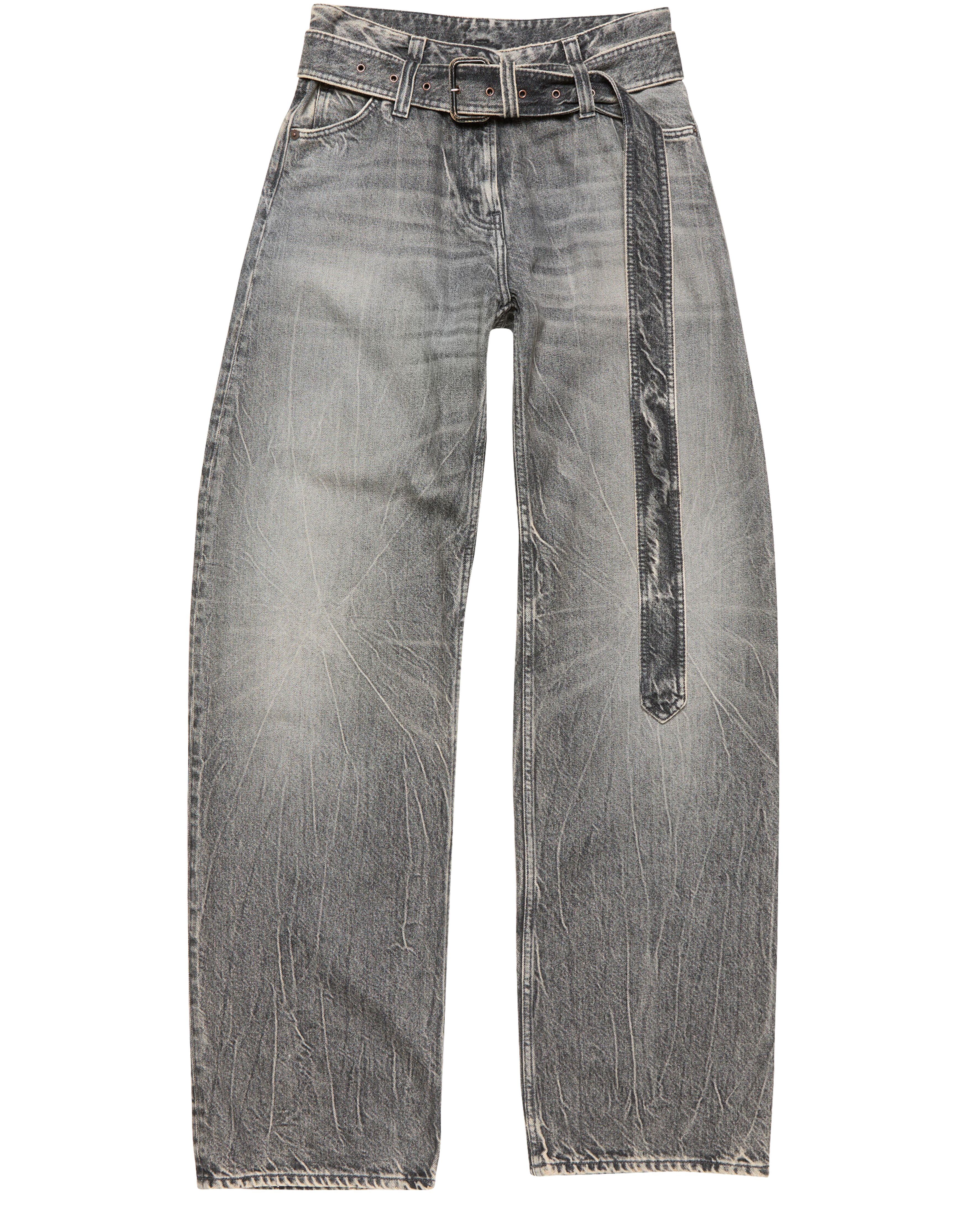 Belted wide jeans