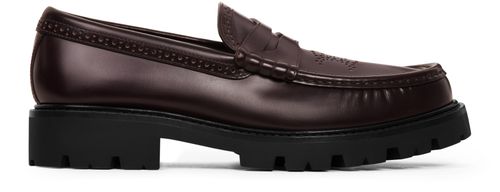 CELINE Margaret brogue loafers with Triomphe perforated in polished bullskin