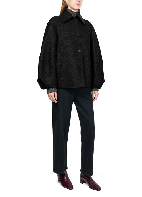 HARRIS WHARF LONDON Puff-sleeved jacket in pressed wool