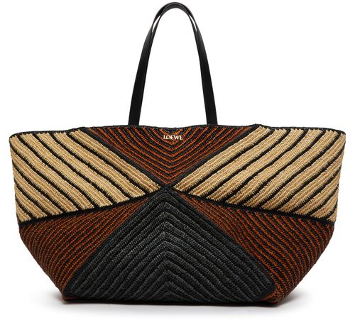 LOEWE Puzzle fold tote XL in raffia