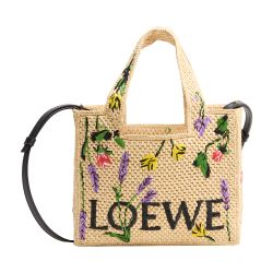 トートバッグ LOEWE LOEWE Font Gingham mini raffia tote bag Women's LOEWE Font Gingham mini raffia tote bag | LOEWE | 24S