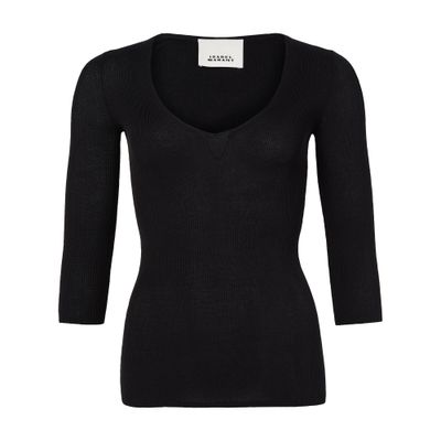 Isabel Marant Felicia Long Sleeves Top In Black