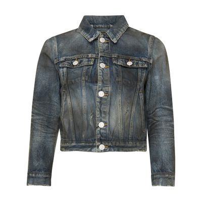 Balenciaga Shrunk Denim Jacket In Bleu Jean