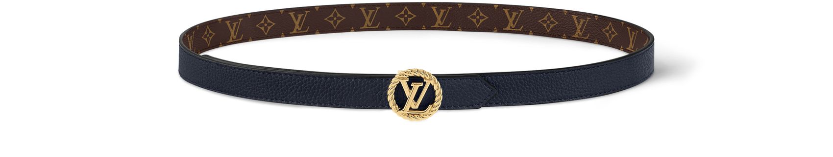 LOUIS VUITTON 엘르 브이 서클 나우티컬 20mm 리버서블 벨트