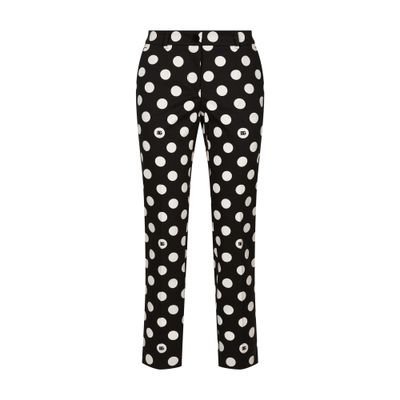 Dolce & Gabbana Polka Dot Casual Pants In Black