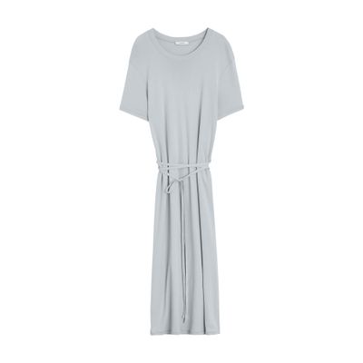 Lemaire Belted Rib T-shirt Dress In Grey