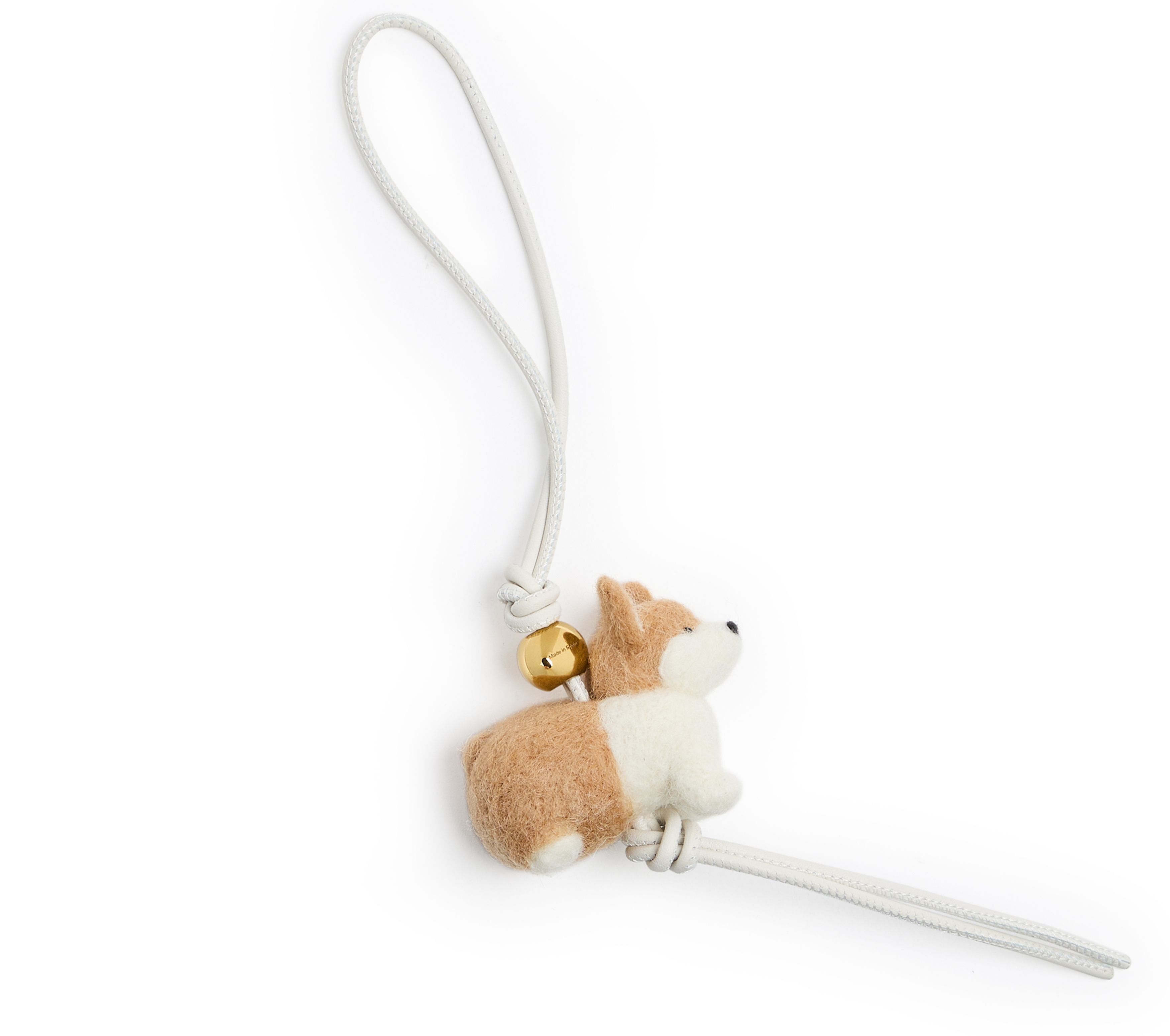 Corgi felt and calf leather bag jewel thumbnail 3