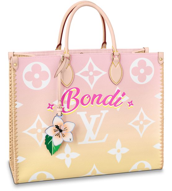 Louis+Vuitton+OnTheGo+Tote+GM+Pastel+Pink+Canvas for sale online