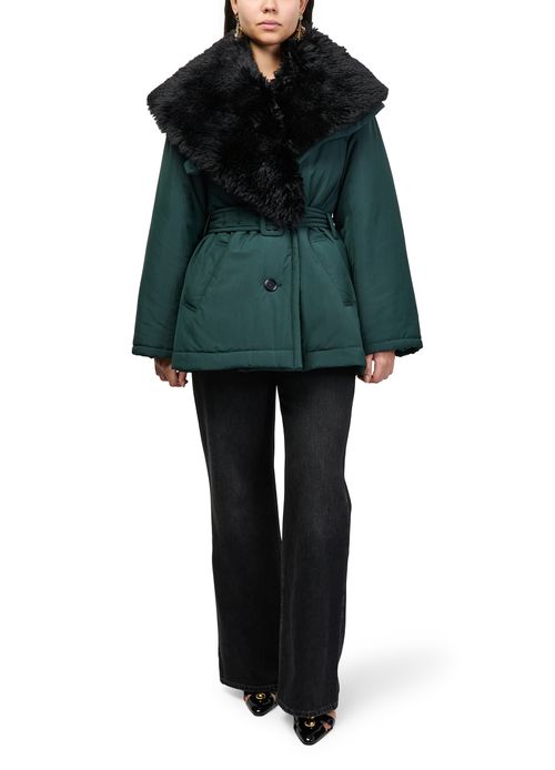 CHLOE Fur collared belted coat
