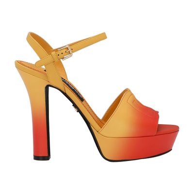 Dolce & Gabbana 85 Ombre Platform Sandals In Calfskin In Multicolor