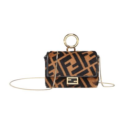 Fendi Nano Baguette Charm In Marron