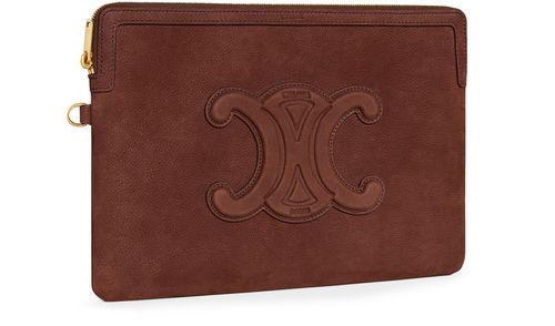 CELINE Small pouch with strap cuir Triomphe