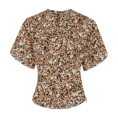 Isabel Marant Karlita Split Sleeve Stretch Silk Top In Yellow