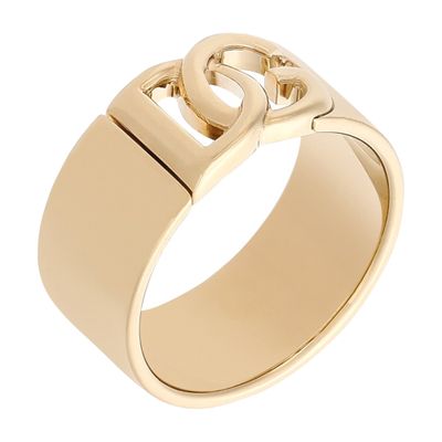 Dolce & Gabbana Dg Cut-out Band Ring In Gold