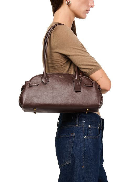 COACH Empire carryall 34 glazed leather shoulder bag