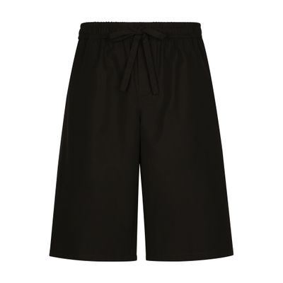 Shop Dolce & Gabbana Cotton Jogging Shorts With Logo Tag In Black