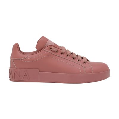 Dolce & Gabbana Portofino Low-top Leather Sneakers In Pink