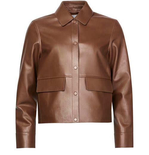 YVES SALOMON Grained calfskin leather jacket