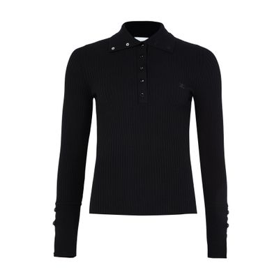 Courrèges Classic Rib Polo In Black