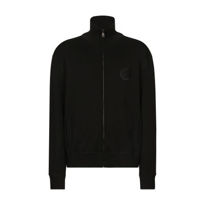 Dolce & Gabbana Cashmere Silk Zip-up Sweatshirt In Black