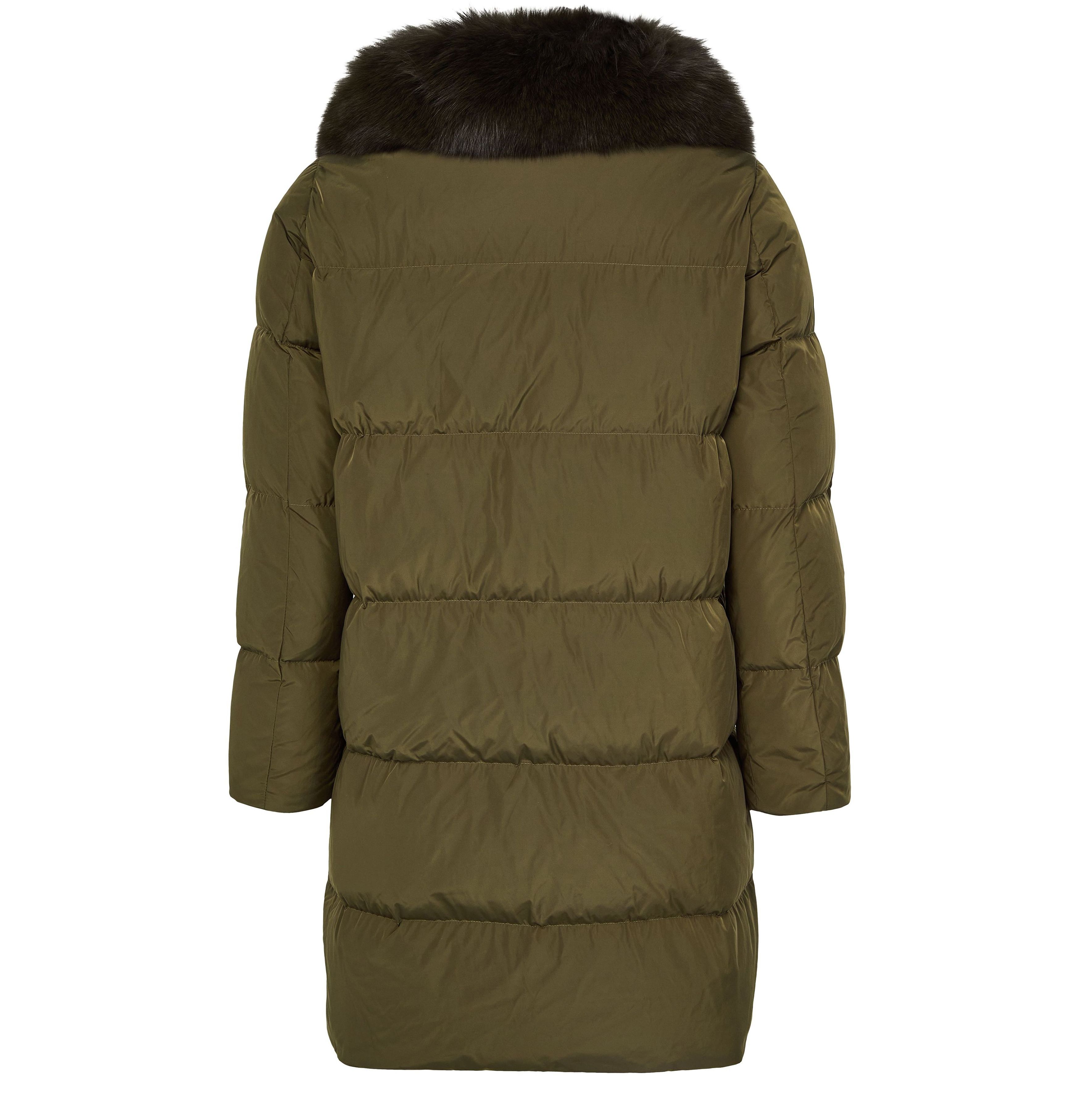 Puffer jacket with a fox fur collar thumbnail 3