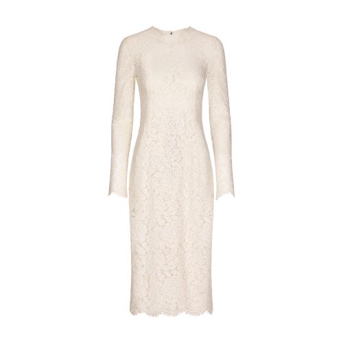 Long-sleeved stretch lace dress