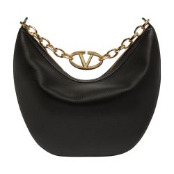 ショルダーバッグ・ポシェット Valentino Garavani Medium Vlogo Moon Hobo Vlogo Moon Medium Grainy Calfskin Hobo Bag With Chain for