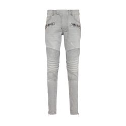 Men s Biker quilted denim jeans BALMAIN 24S