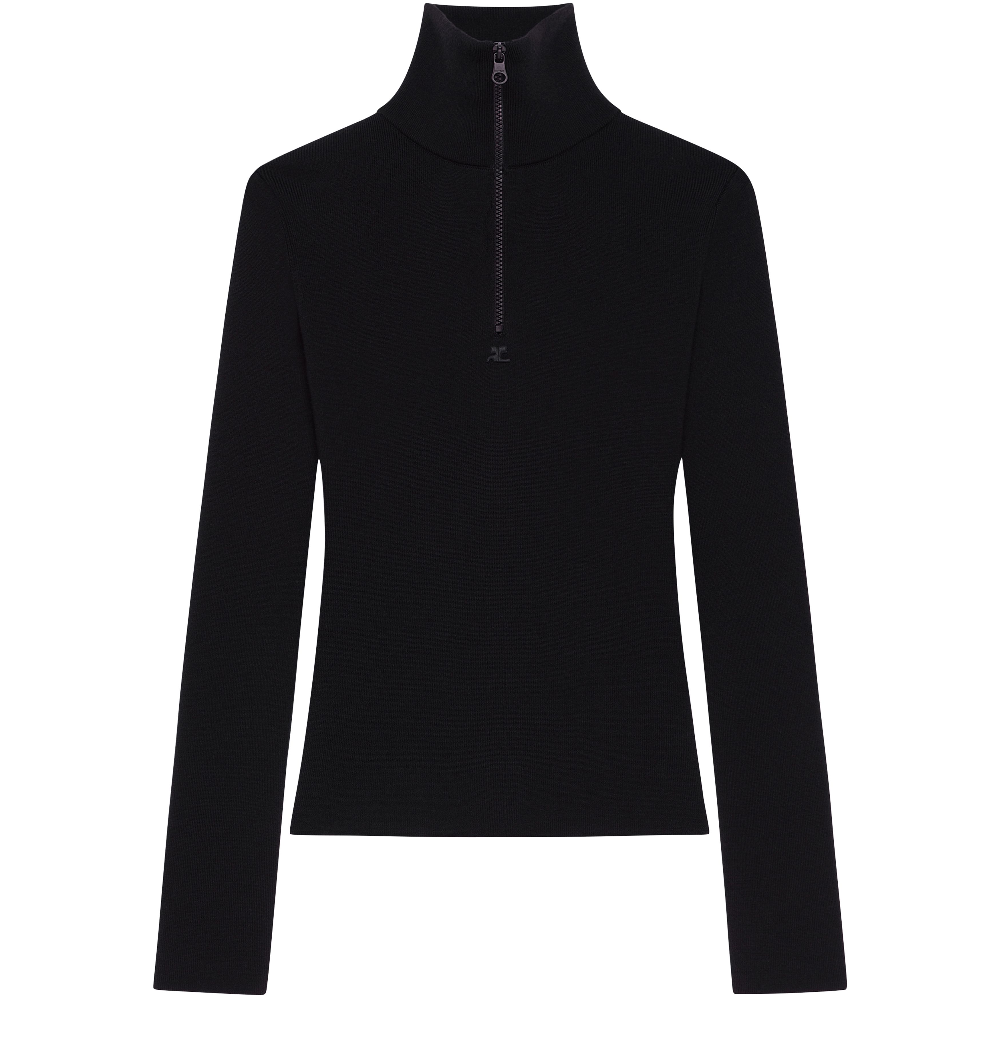Zipped mockneck sweater