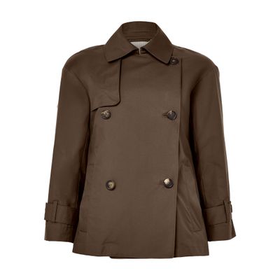 Max Mara Short Trench Coat In Brown
